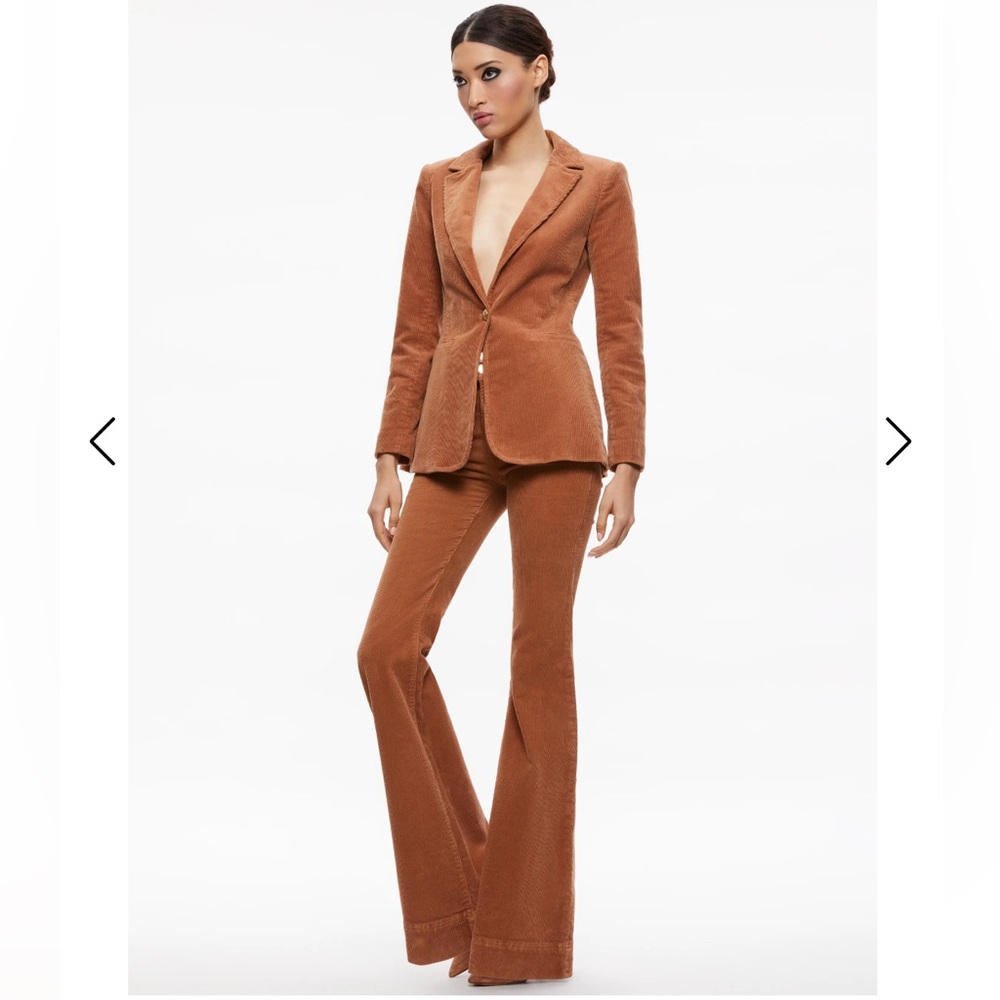 Alice + Olivia Denim Corduroy Macey Blazer - Picture 3 of 13